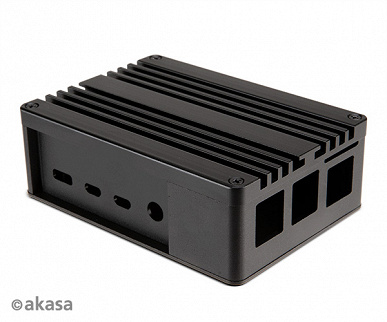 Алюминиевый корпус Akasa Pi-4 Pro для Raspberry Pi 4 одновременно играет роль радиатора