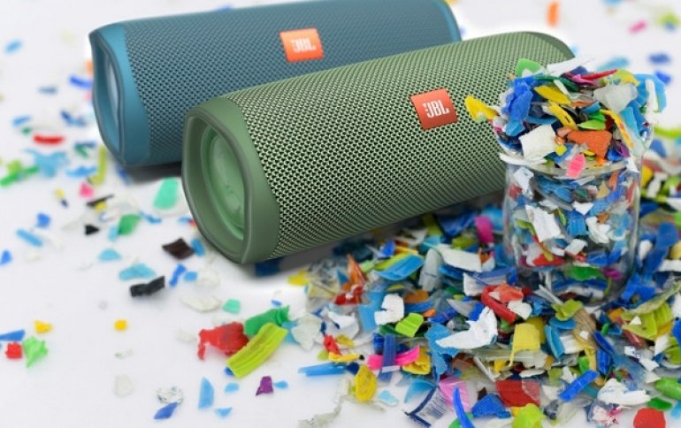 Специальный вариант колонки JBL Flip 5 изготовлен из переработанного пластика