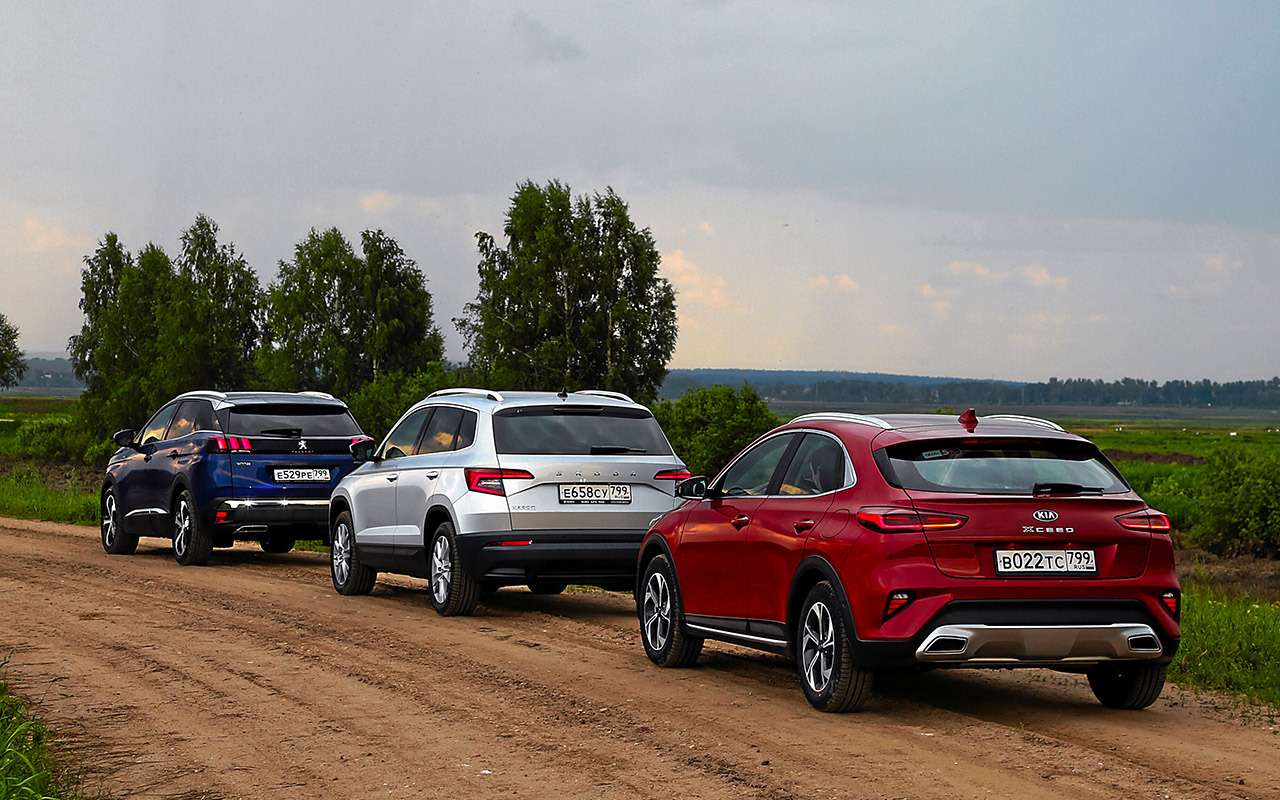 Kia XCeed, Skoda Karoq, Peugeot 3008: тест в цифрах